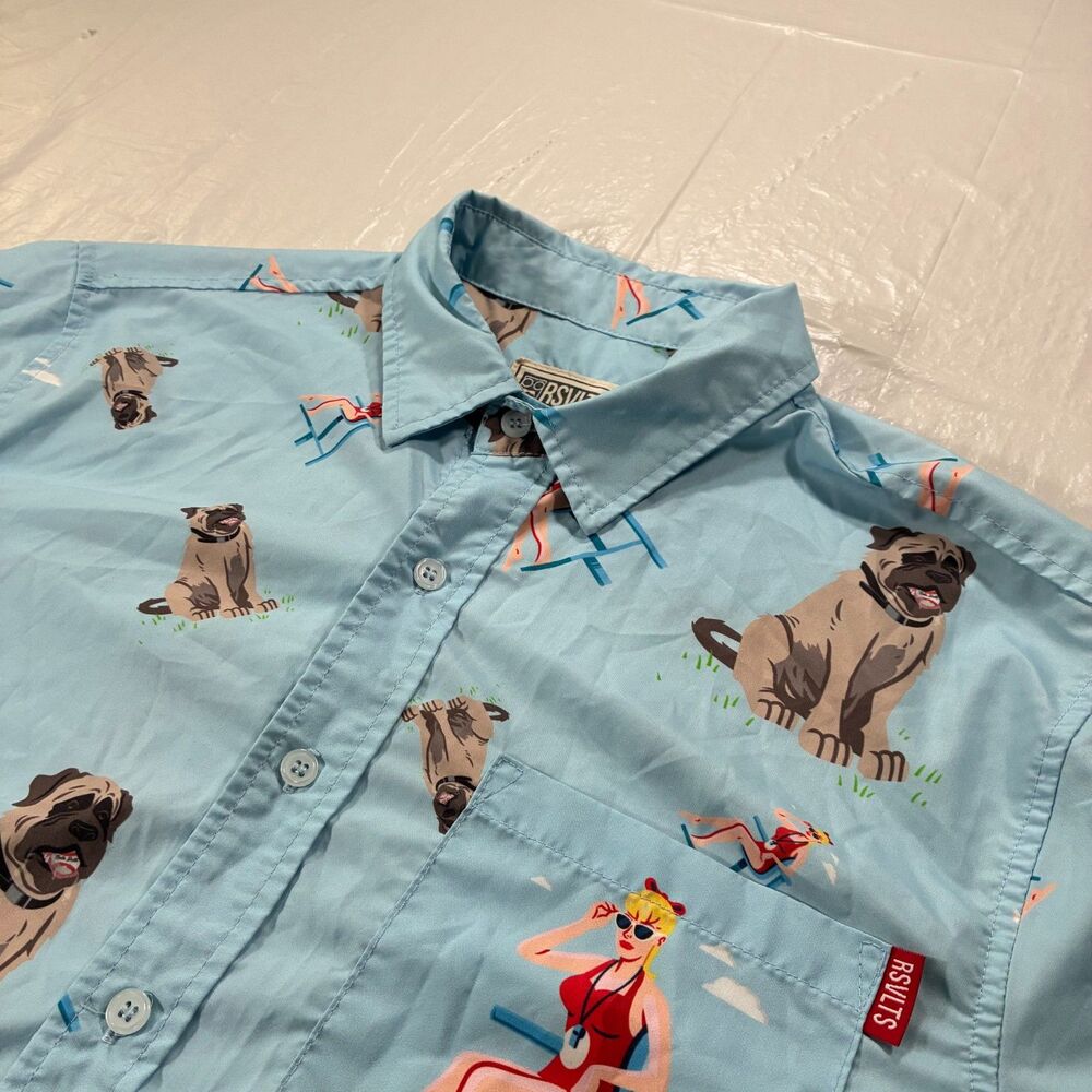 RSVLTS The Sandlot Button Up Short Sleeve Shirt Small Lifeguard Wendy Dog Beast